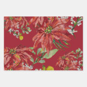 Golden Poinsettia | Fine Art Christmas Red Geschenkpapier Set (Vorderseite)