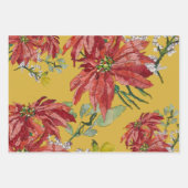 Golden Poinsettia | Fine Art Christmas Red Geschenkpapier Set (Vorderseite 2)