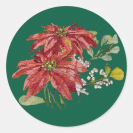 Golden Poinsettia | Fine Art Christmas Sticker