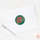 Golden Poinsettia | Fine Art Christmas Sticker (Umschlag)