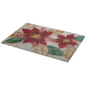 Golden Poinsettias – Elegant Christmas Schneidebrett (Ecke)