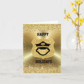 Golden Police Icon Weihnachtskarte Karte (Gelbe Blume)