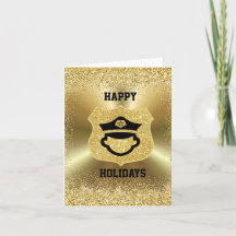Golden Police Icon Weihnachtskarte