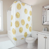 Golden Polka Dot Hand gezogen Duschvorhang (Beispiel)
