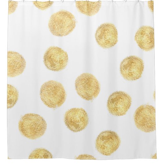 Golden Polka Dot Hand gezogen Duschvorhang (Vorderseite)