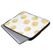 Golden Polka Dot Hand gezogen Laptopschutzhülle (Vorne Knopf)
