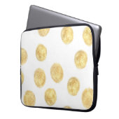 Golden Polka Dot Hand gezogen Laptopschutzhülle (Vorderseite Links)