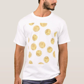 Golden Polka Dot Hand gezogen T-Shirt