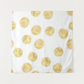 Golden Polka Dot Hand gezogen Wandteppich (Vorderseite (Horizontal))