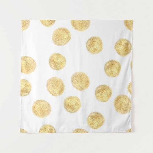 Golden Polka Dot Hand gezogen Wandteppich (Vorderseite)