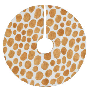 Golden Polka Dots: Abstrakt Gouache Polyester Weihnachtsbaumdecke