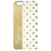 Golden Polka Dots Clear iPhone 6 Plus Fall