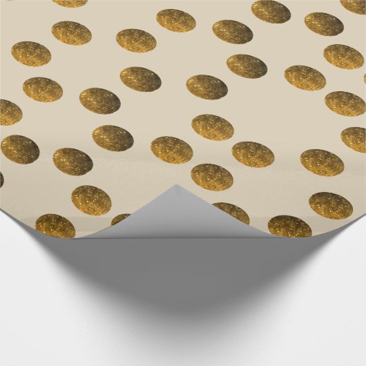Golden Polka Dots glänzendes Wrapping Paper Geschenkpapier (Ecke)