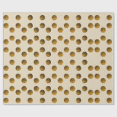 Golden Polka Dots glänzendes Wrapping Paper Geschenkpapier (Flach)