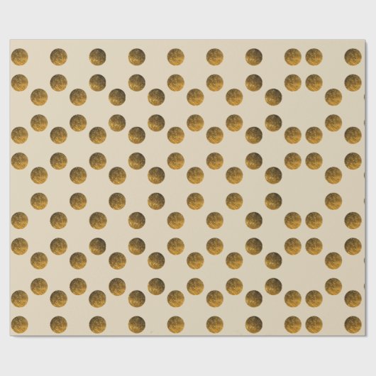 Golden Polka Dots glänzendes Wrapping Paper Geschenkpapier (Flach)