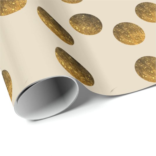 Golden Polka Dots glänzendes Wrapping Paper Geschenkpapier (Rolleneckpunkt)