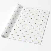 Golden Polka Dots Gold und White Modern Design Geschenkpapier (Ungerollt)