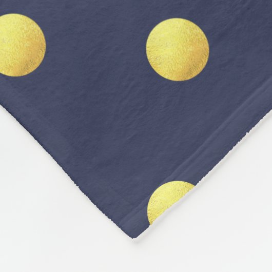 Golden Polka Dots & Grau Mit Monogramm Fleecedecke (Ecke)