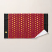 Golden Polka Dots & Monogram auf Burgund & Black Badhandtuch Set (Handtuch)