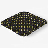 Golden Polka Dots on Black Pappteller (Gewinkelt)
