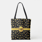 Golden Polka Dots on Black Tasche (Rückseite)