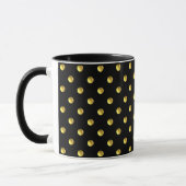 Golden Polka Dots on Black Tasse (Links)