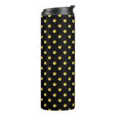 Golden Polka Dots on Black Thermosbecher (Nach links gedreht)