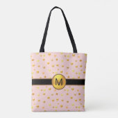 Golden Polka Dots on Pink Tasche (Rückseite)