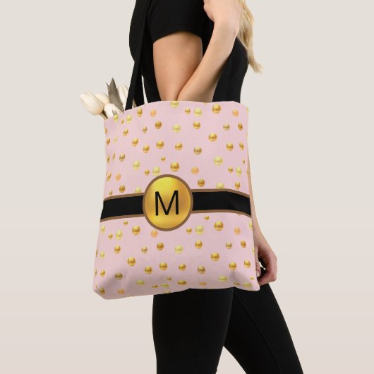 Golden Polka Dots on Pink Tasche (Von Nahem)