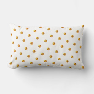 Golden Polka Dots on White Lendenkissen