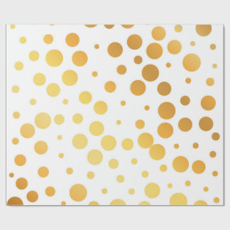 Golden Polka Matte, 15 cm x 20 m Geschenkpapier