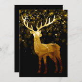 Golden Polygon Geometric Deer Feiertagskarte (Vorne/Hinten)