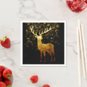 Golden Polygon Geometric Deer Holiday Serviette (Beispiel)