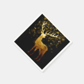 Golden Polygon Geometric Deer Holiday Serviette (Ecke)