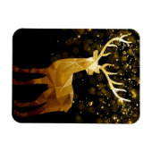 Golden Polygon Geometric Deer Magnet (Horizontal)