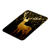 Golden Polygon Geometric Deer Magnet (Linke Seite)