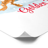 Golden Poodle Holiday Poster Happy Hund genießt Sc (Ecke)