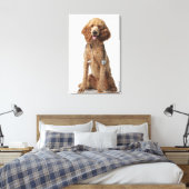 Golden Poodle Hund mit einem Stethoskop Leinwanddruck (Insitu (Schlafzimmer))