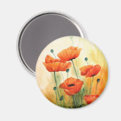 Golden Poppies Magnet (Vorderseite/Rückseite)
