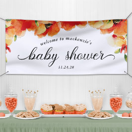 Golden Poppy Baby Dusche Willkommen Banner