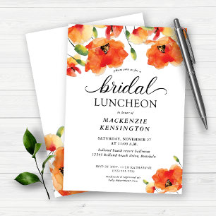 Golden Poppy Bridal Luncheon Dusche Einladung