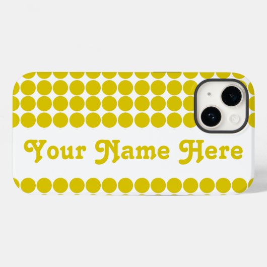 Golden Poppy Safari Dot mit Namen Case-Mate iPhone Hülle (Rückseite (Horizontal))