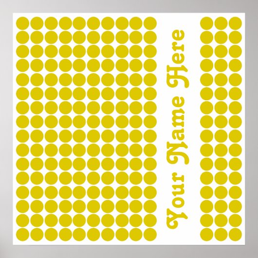 Golden Poppy Safari Dot mit Namen Poster (Vorne)