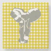 Golden Poppy Safari Dot mit Pop Art Elephant Steinuntersetzer (Vorderseite)