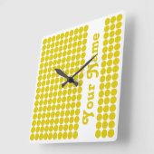 Golden Poppy Safari Dot with name Quadratische Wanduhr (Winkel)