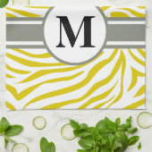 Golden Poppy Safari Zebra mit Monogramm Handtuch (Gefaltet)