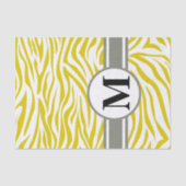 Golden Poppy Safari Zebra mit Monogramm Seidenpapier (Vorderseite)