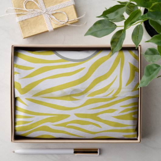 Golden Poppy Safari Zebra mit Monogramm Seidenpapier (Geschenk)