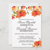 Golden Poppy Summer Wedding Einladung (Vorderseite)