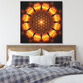 golden power mandala with flower of life symbol leinwanddruck (Insitu (Schlafzimmer))